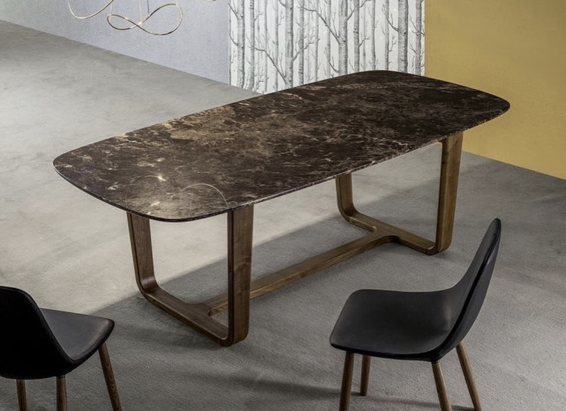 Mesa de Comedor de Diseño con Tapa de Mármol